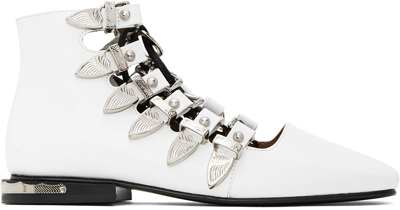 Toga White Buckle Boots In Aj1284 - White