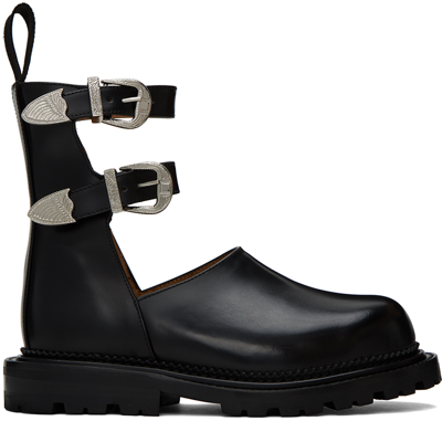 Toga Black Buckle Ankle Boots