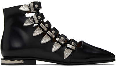 Toga Black Buckle Boots In Aj1284 Brown