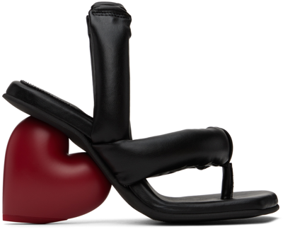 Yume Yume Black Love Heeled Sandals In Black/red