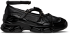 Simone Rocha Low Trek Beaded Round-toe Criss-cross Ballerina Sneakers In Black/black/jet