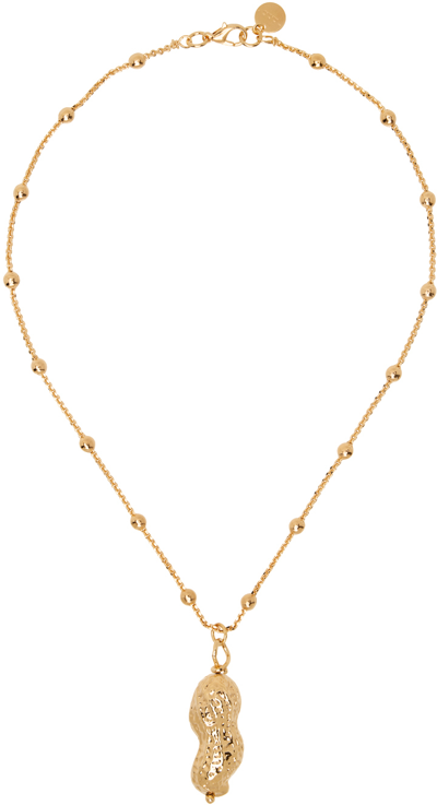 Marni Peanut-shaped Pendant Necklace In 00y65 Gold