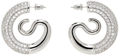 Panconesi Small Kismet Serpent Hoop Earrings In Silver