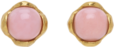 Alighieri Ssense Exclusive Gold Opal Stud Earrings In 24 Gold