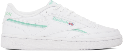 Reebok White & Green Club C 85 Vegan Sneakers In Ftwr White/hint Mint