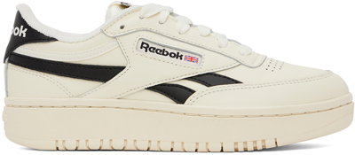 Reebok White & Black Club C Double Sneakers In Chalk/core Black/cha