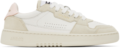Axel Arigato White & Beige Dice Lo Sneakers In White / Pink