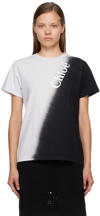 Chloé T-shirt Col Rond Femme Noir Taille L 100% Coton In 905 Black - White 1