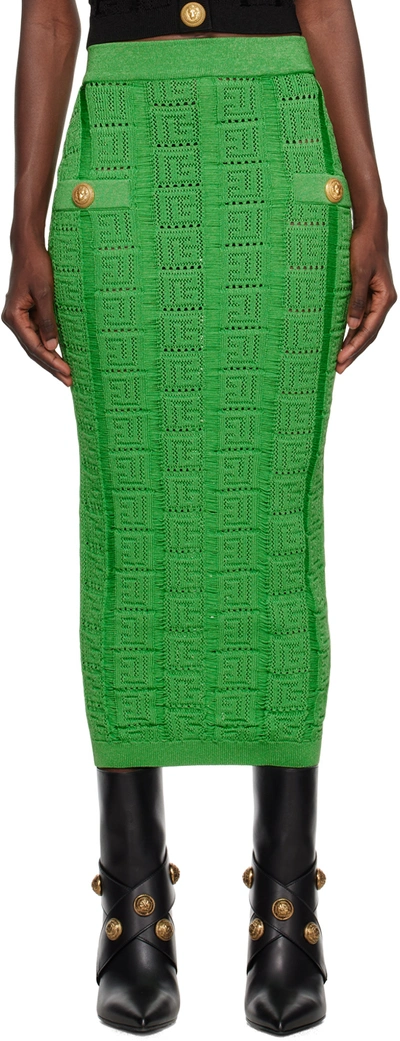 Balmain Gonna Monogram In Green