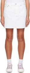 BURBERRY WHITE EKD DENIM MINISKIRT