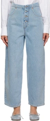 Mm6 Maison Margiela Button-fly Straight-leg Jeans In 975 Light Blue