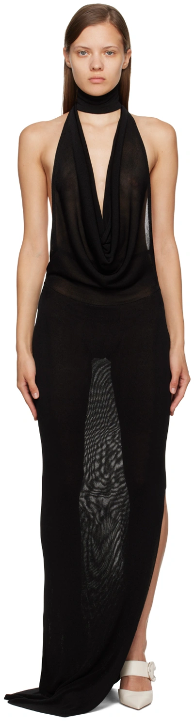 Aya Muse Women's Inaria High-neck & Open-back Gown In Black