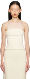 Esse Studios Beige Straight Neck Camisole In Crema