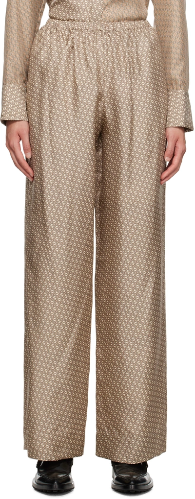 Esse Studios Beige Linka Lounge Pants In Crema Linka Print