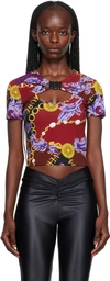 Versace Jeans Couture Purple & Burgundy Chain Couture T-shirt In Eg51 Plum + Crimson