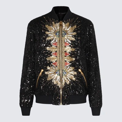 Balmain Sequin-embroidered Bomber Jacket In Black