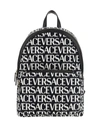 VERSACE VERSACE ALLOVER LOGO PRINTED ZIPPED BACKPACK