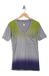 Go Couture Deep V-neck Boyfriend T-shirt In Grey/ Beetroot Purple