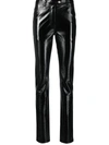 Courrèges Reversed Vinyl Pants In Black