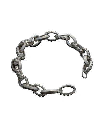 Leony Oval Smooth And Stud Bracelet Accessories In Metallic