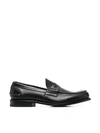 Premiata Grained Texture Leather Penny Loafers In Black