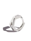 Repossi 18kt White Gold Antifer Two-row Single Hoop Earring In White Gold