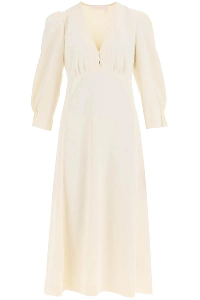 See By Chloé See By Chloe Crepe Midi Dress In White