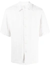 Sunflower Short-sleeve Knitted Cotton Shirt In Cream