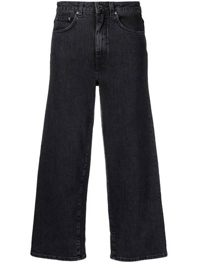 Totême Cropped Wide Leg Jeans In Grey Wash