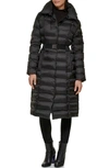 KENNETH COLE NEW YORK CIRE HOODED BELTED PUFFER JACKET