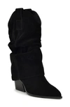Nine West Kadon Womens Suede Slouchy Mid-calf Boots In Black