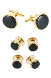 TRAFALGAR SUTTON ONYX CUFF LINK & STUD SET