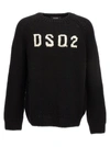 Dsquared2 Wool Sweater With Raglan Sleeves And Textured Knit In Black
