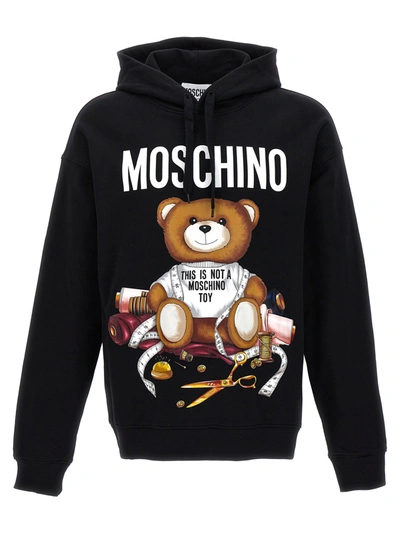 Moschino Printed Hoodie In Black