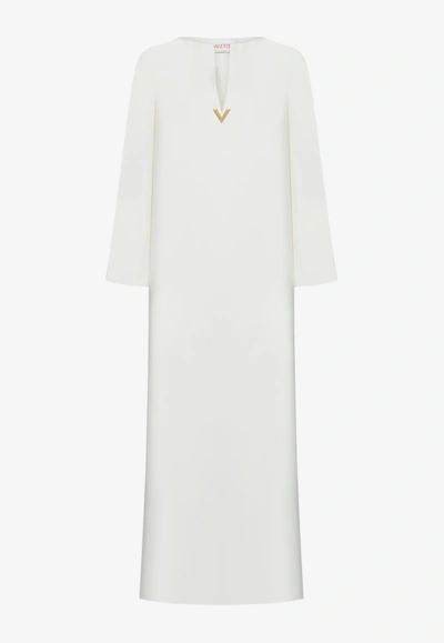 Valentino Cady Couture Silk Dress In Ivory