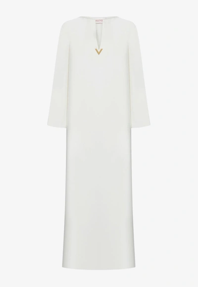 Valentino Cady Couture Kaftan Dress With V Detail In White