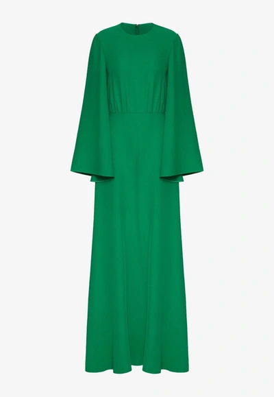 Valentino Silk-crepe Wide-leg Jumpsuit In Green