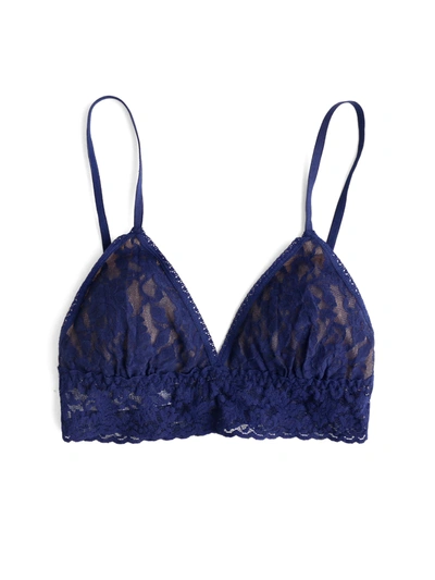Hanky Panky Signature Lace Padded Triangle Bralette Navy In Blue