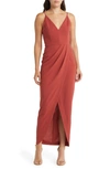 WAYF THE INES V-NECK TULIP GOWN