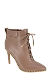 Bcbgeneration Hinna Pointy Toe Lace-up Bootie In Taupe