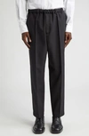 JIL SANDER RELAXED FIT ELASTIC WAIST TAPERED LEG ANKLE TROUSERS
