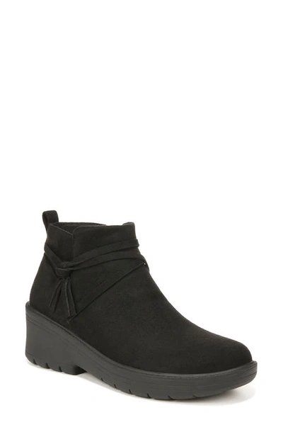 Bzees Blaine Wedge Bootie In Black Microfiber