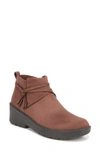 Bzees Blaine Wedge Bootie In Brown Microfiber