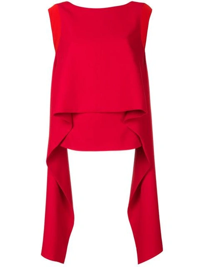 Givenchy V-back Sash Blouse In Red