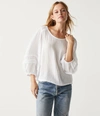 Michael Stars Pruitt Balloon Sleeve Top In White