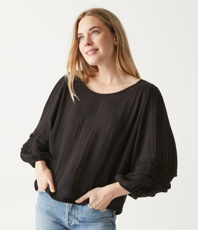Michael Stars Pruitt Balloon Sleeve Top In Black