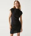 MICHAEL STARS GIA RIBBED POWER SHOULDER DRESS