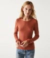 Michael Stars Zola Ribbed Tee In Pecan