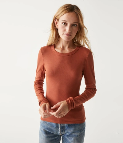 Michael Stars Zola Ribbed Tee In Pecan