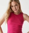Michael Stars Gina Ribbed Crop Tank In Dark Voltage